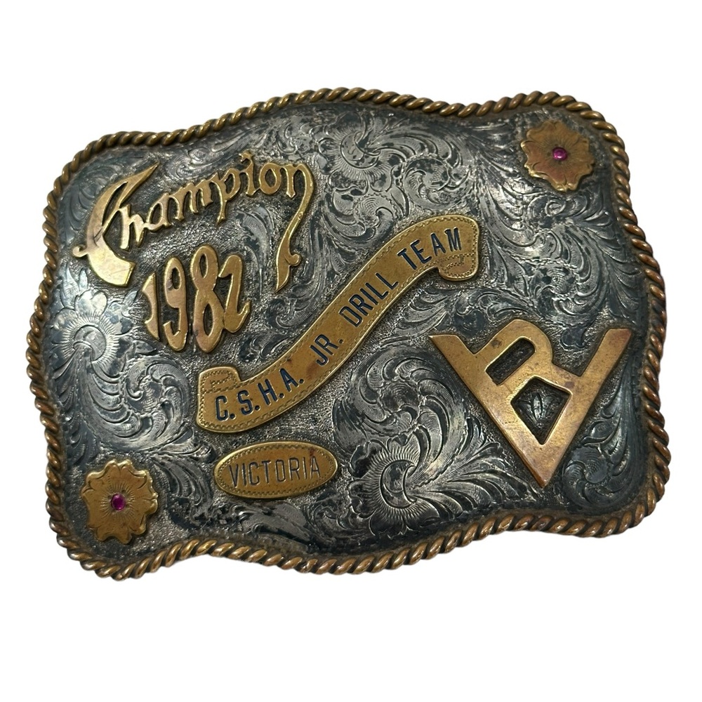Silverado Silversmiths sterling silver Champion 1982 CHSA JR DRILL Team buckle